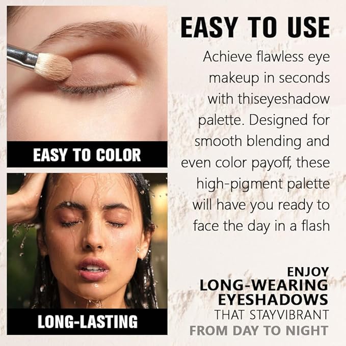 WanTuoluo Light Blue Matte Eyeshadow Palette for Women, Single Monochrome Eye Shadow Makeup, Shiny Pressed Powder, Blendable Natural sombras para ojos, Holographic,Vegan,Travel -22