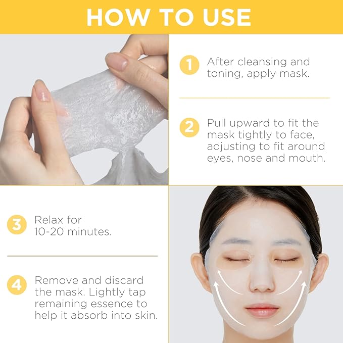 Mediheal Best Korean Sheet Mask - Vita Essential Face Mask 4 Sheets Vitamin Mask For All skin types Smoothing Tightening Toning up Brightening