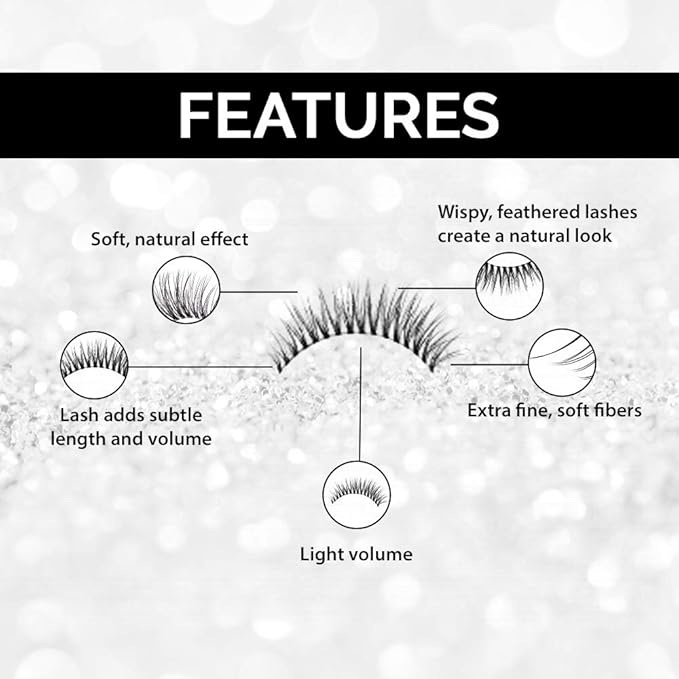 Ardell Faux Mink Lashes 813 - Black, Lightweight Wispy False Eyelashes with Natural Volume, Reusable Strip Lashes, 4 Pack