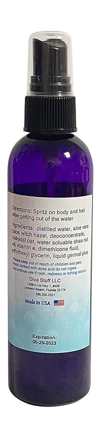 Diva Stuff Swim Spritz, Chlorine Neutralizing, Deodorizing and Moisturizing Mist For Body, Face And Hair, 4oz, Unscented
