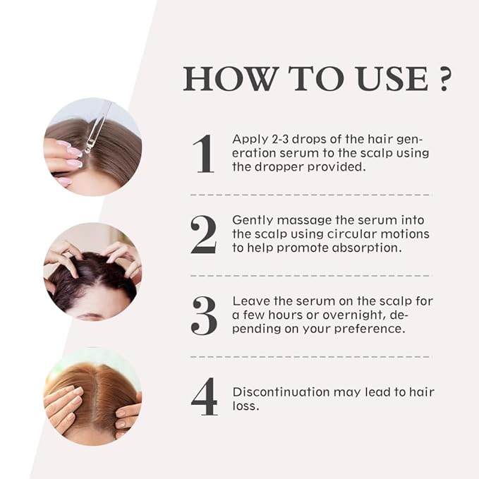 Ruahouine Hair Growth Treatment for Thicker Longer, 5% Minoxidil Biotin Hair Growth Serum Oil for Men and Women, Prevents Hair Loss and Thinning, 2.11 fl.oz