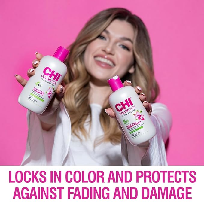 CHI ColorCare Color Lock Shampoo, Locks In Color & Replenishes Moisture For Color-Treated Hair, Sulfate, Paraben, & Cruelty-Free, 12 Oz