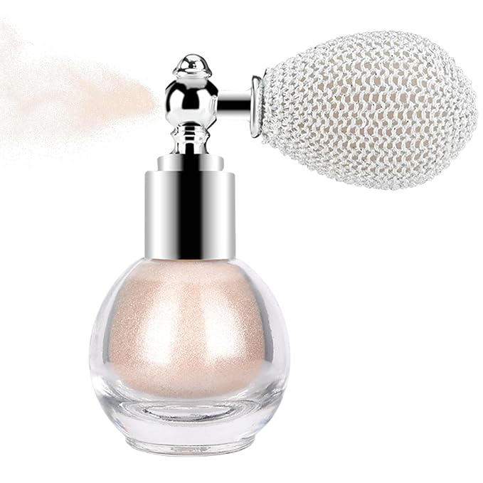 KYDA Champagne Body Glitter Spray, Shimmer Loose Powder Spray Sparkle Powder, Cosmetic Shimmer Makeup Glitter for Hair Body Face Clothes Nail Art Craft Design Easter Christmas Halloween Crafts