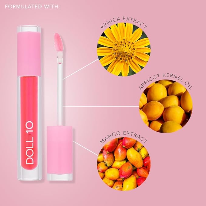 DOLL 10 - Plumping Lip Oil with Arnica and Peptides (Berry Crush, 0.11 fl oz)