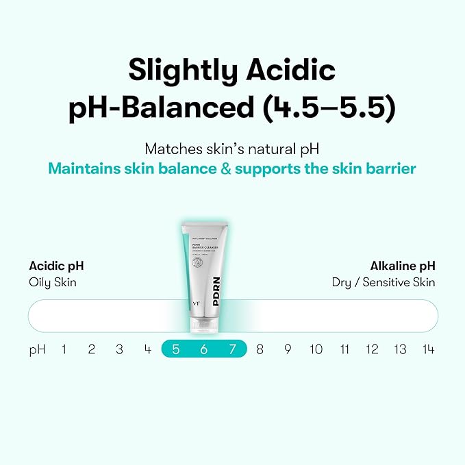 VT COSMETICS PDRN Barrier Cleanser, Gentle pH Balanced Facial Cleanser with PDRN, Ceramides & Panthenol, Hydrating Micro Foam Face Wash for Sensitive, Deep Cleansing Without Dryness, 6.76 fl.oz