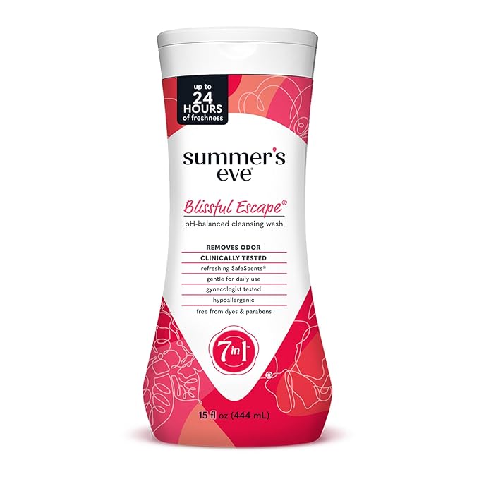 Summer's Eve Blissful Escape All-Over Daily Feminine Wash, pH-Balanced Body Wash for Women, Removes Vaginal Odor and Refreshes, 15 Fl Oz