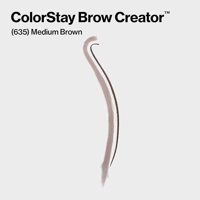 Revlon Eyebrow Pencil & Powder, ColorStay Brow Creator 2-in-1 Eye Makeup with Spoolie, Longwearing with Precision Tip, 635 Medium Brown, 0.23 Oz