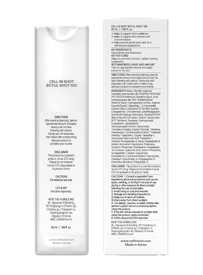 BOTUL SHOT 100 - Korean Microneedling Skin Booster with Centella Asiatica, Hyaluronic Acid and BOP SOME for Daily Pore Tightening, 1.68 fl.oz (50 ml)