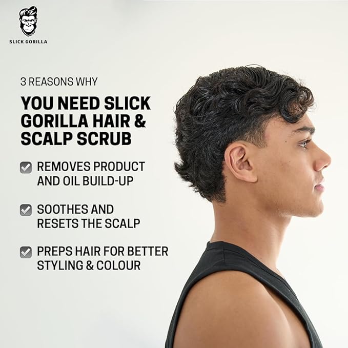 Slick Gorilla Scalp Scrub with Sea Salt, Exfoliating Cleanser for Oily Hair & Build Up, Deep Cleansing Head Scrub & Scalp Treatment, Detox Care for Fresh Roots, and Healthy Looking Hair