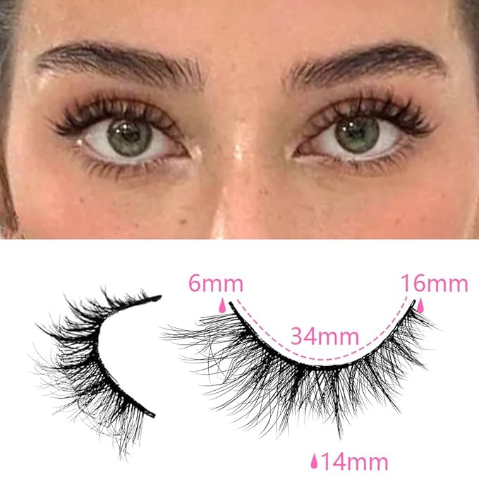 Azenlo False Eyelashes 48 Pairs Faux Mink Lashes 6-16 mm Wispy Lashes 3D Fluffy Cat Eye Lashes Pack Bulk Wholesale Strip Lashes(style 48-040)