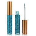 Glitter-Eyeliner,Blue Giltter-Eyeliner, Long-lasting Waterproof Eye-Glitter Makeup, Silver, Gold, Pink Green High-pigmented Colorful Eye Liner Liquid