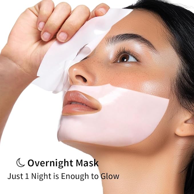 Sokgo Low Molecular Weight Collagen Overnight Hydrogel Mask, Enhances Skin Elasticity, Reduces Pores, Transforms from White to Transparent Upon Absorption Skin Care Treatment，