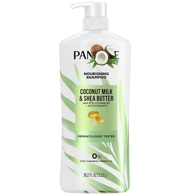 Shea Butter and Coconut Milk SHAMPOO, 38.2 fl oz - Moisture for Curly, Wavy & Dry Hair - Nourishing, Frizz Control, Sulfate-Free Shampoo for Shine & Softness