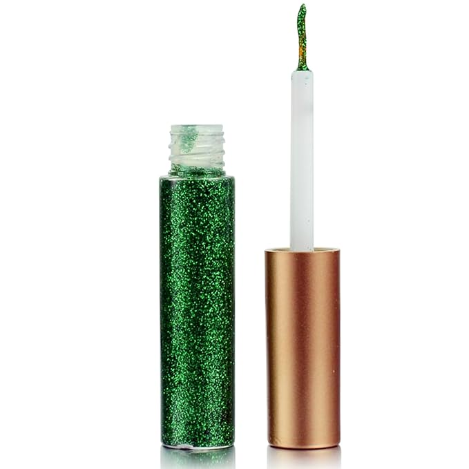 Liquid Glitter-Eyeliner, Shimmer-Water-proof Eye-Glitter Makeup Colorful Eye Liner Liquid Eyeliner (Green)