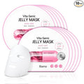 Bano Vita Genic Jelly Face Pore Care Mask 10EA – Hydrating Sheet Mask for Sensitive Skin, Korean Glass Skin Care with Spring Water, Vitamin C and Niacinamide, Sebum Control, Fragrance-Free