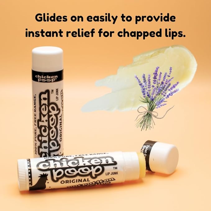 Chicken Poop® Original Lip Balm | Natural Moisturizing Lip Treatment with Beeswax & Essential Oils | Lavender Flavor | Funny Name, Serious Moisture | Petroleum‑Free, Paraben‑Free Lip Care (4)