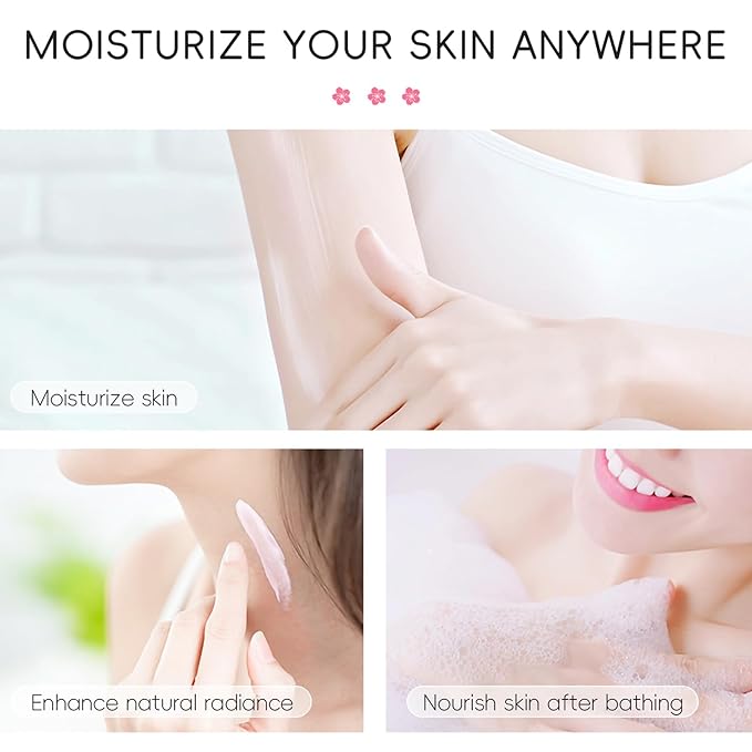 Sakura Blossom Body Lotion, Firming Moisturizer & Hydrating with Niacinamide & Vitamin C Nourish Skin, Non- Sticky Refreshing, Quickly Absorbed
