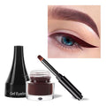 Gel Eyeliner 10 Colors Smooth Cream Matte Eyeliner Gel Longlasting Waterproof and Smudgeproof High Pigment Eyeliner with Brush (09 Wine)