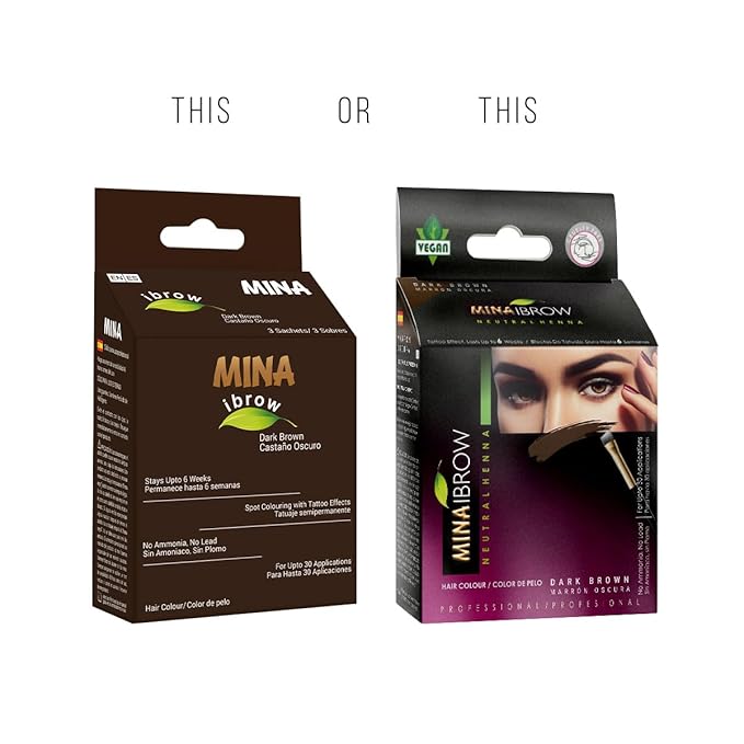 MinaiBrow Tint Kit Dark Brow | Natural Spot Coloring Brow Tinting Powder with Stain remover, Softly Removes Color from Skin - Smudge Proof Tint