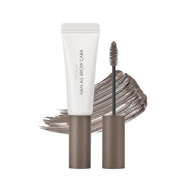rom&nd HAN ALL BROW CARA 01 Grace Taupe - Natural Fluffy Eyebrow Mascara for Dark Hair, Long-Lasting Tinted Brow Gel, Smudge-Proof & Non-Sticky