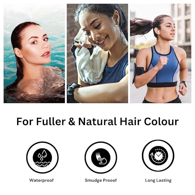 MinaiBrow Instant Hair Dye Kit Light Brown | Natural Spot Coloring Tinting Powder, Water & Smudge Proof | 100% Grey Coverage Upto 30 Applications
