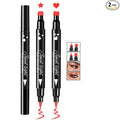 2PCS Red Liquid Eyeliner Stamp, Double-headed Waterproof Red Eyeliner Pencil, Fast-drying Eye Liner Stamp Makeup for Women