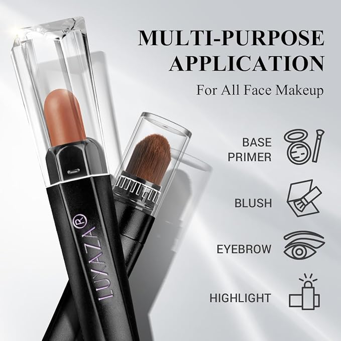 LUXAZA PRO Neutral Eyeshadow Stick Makeup Set, Metallic Shimmer Matte Cream Eye Shadow Eyeliner Brightener Pencil Crayon - Cinnamon Coco