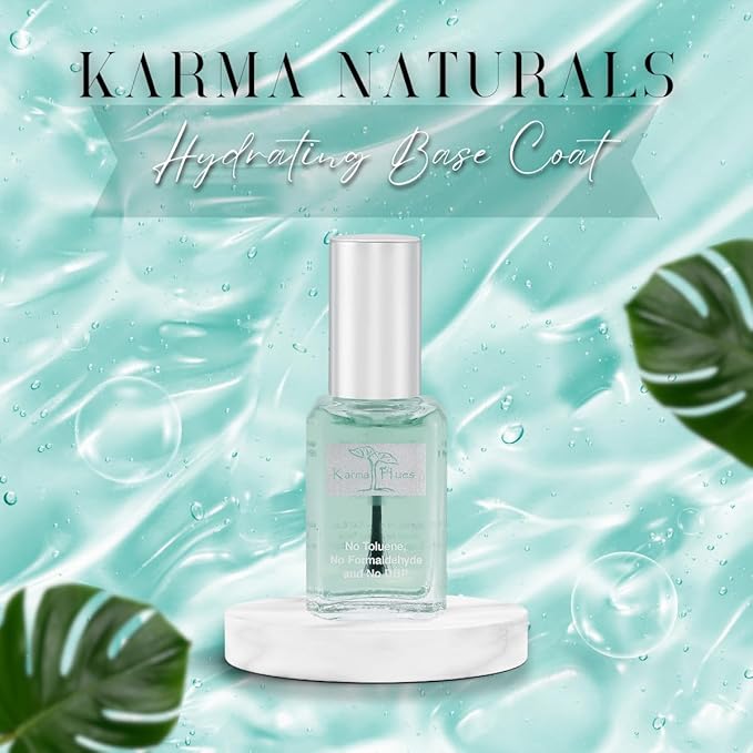 Karma Naturals Hydrating Base Coat – Non-Toxic, Vegan & Cruelty-Free Nail Polish for Strength & Protection