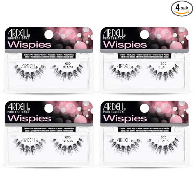 Ardell False Eyelashes Wispies, Cluster 600 (4 Pack)