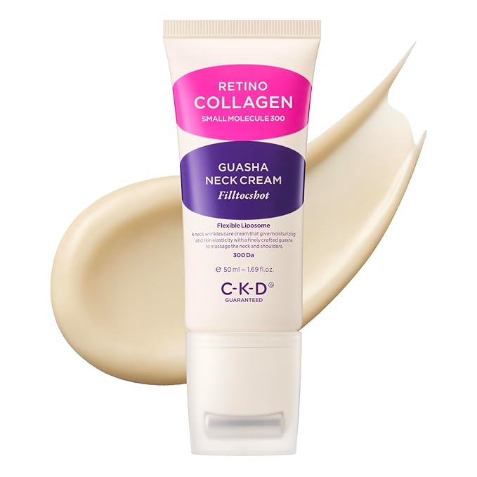 CKD Gua Sha Filltocshot Neck Cream - Advanced Tightening & Firming Neck Moisturizer for Deep Wrinkles, Sagging Skin & Turkey Neck, Powerful Anti-Aging Korean Skincare, 1.69 fl oz