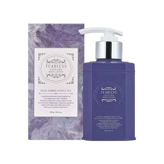 TEABLESS Perfumed Body Lotion Sage Amber Purple Tea, Daily Moisturizer for Dry Skin & Sensitive Skin, Non-Greasy, Korean Skin Care, 8.45 Fl Oz, Floral Woody