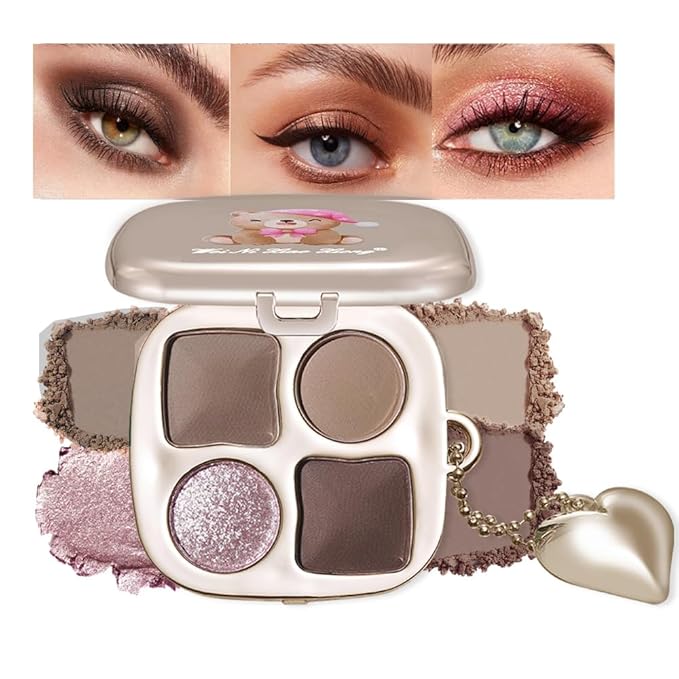 Cool-Toned Nude & Mauve Brown Eyeshadow Palette–High-Pigment Matte Shimmer Eye shadow, Blendable Long-Lasting Waterproof Smokey Eye & Contour Palette for Nude Everyday Makeup Paleta de Sombras de Ojos