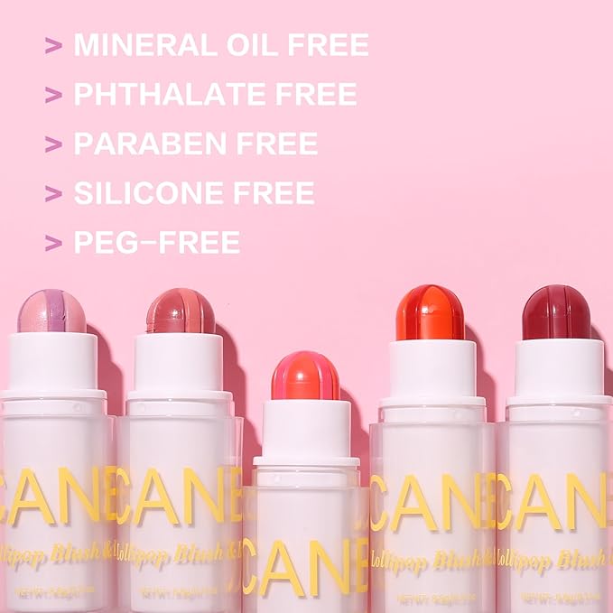 UCANBE Purple Cream Blush Stick for Cheeks, Duo-Tone Buildable Blush Makeup, Hydrating Lightweight Face Blush with Vitamin E, Natural Dewy Finish, Long-Wearing, Water-Resistant