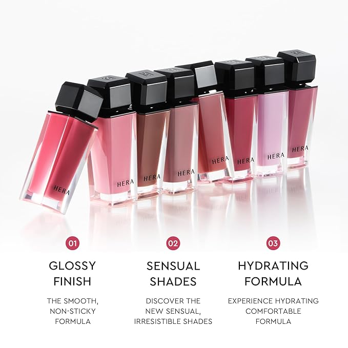 HERA FELIX Picked Sensual Nude Lip Gloss #325 SUNKISSED | Volumizing Sheer & Glossy Finish, Non-sticky, Moisturizing and Hydrating, Korean Makeup, 0.17 oz. (5g)
