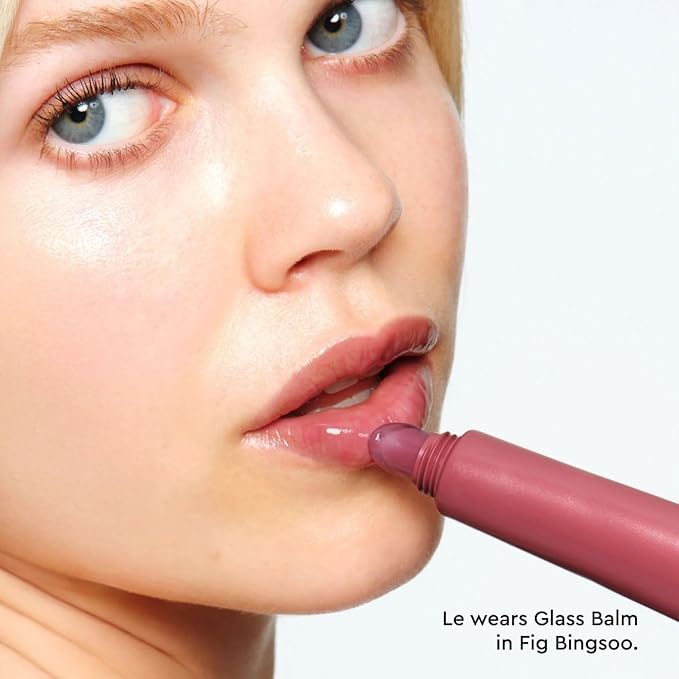Glow Recipe Glass Balm Lip Treatment - 12Hr Hydrating Lip Balm & Moisturizer with Hyaluronic Acid to Smooth, Plump & Protect from Dryness, High Shine Finish - Fig Bingsoo (15 ml)