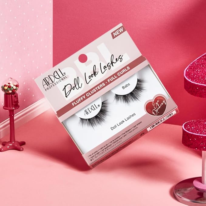 Ardell Doll Look Lashes Babs – Fluffy Cluster False Eyelashes with Full Curls, Dramatic Volume Strip Lashes for Glam Eye Makeup, 4 Pack