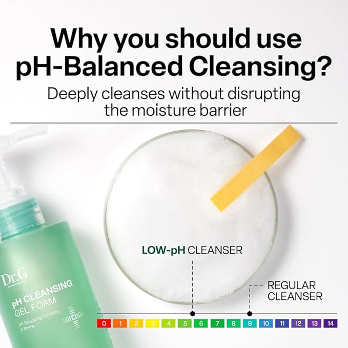 Dr.G pH Cleansing Gel Foam - Everyday Gentle Face Cleanser for All Skin Types - pH-Balanced - Hydrating - Deep Pore Cleansing - Safe for Daily Use on Sensitive Skin - Korean Skincare - 6.76 fl oz
