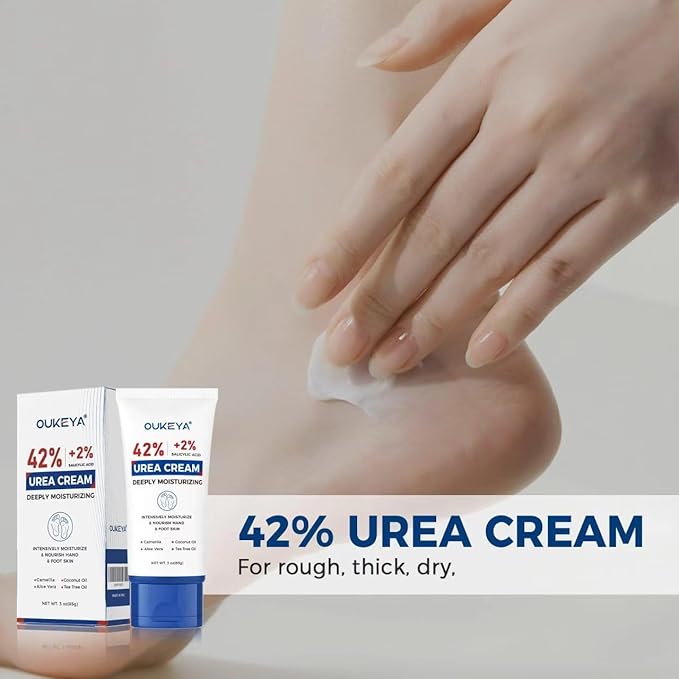 OUKEYA 2 Pack Urea Cream 42 Percent with 2% Salicylic Acid Tube 3 Oz