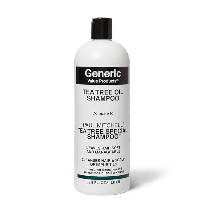 Generic Value Products Tea Tree Oil Shampoo, Leaves Hair Soft and Manageable, Leaves Scalp Clean and Tingling, Adds Vitality and Luster, 33.8oz