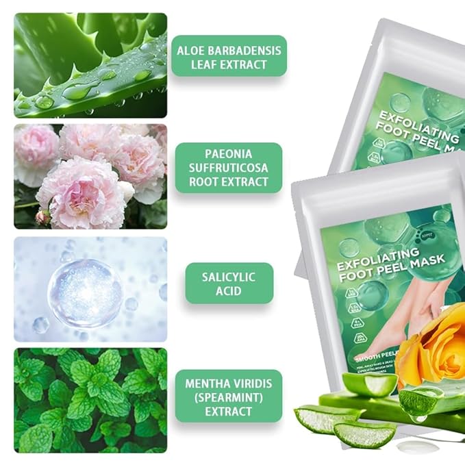 Dr.Pedi Foot Peeling Mask Exfoliating Foot Masks for Dry Dead Skin and Calluses Removal Aloe Vera Foot Spa Treatment for Soft Smooth Feet (5 Pairs)