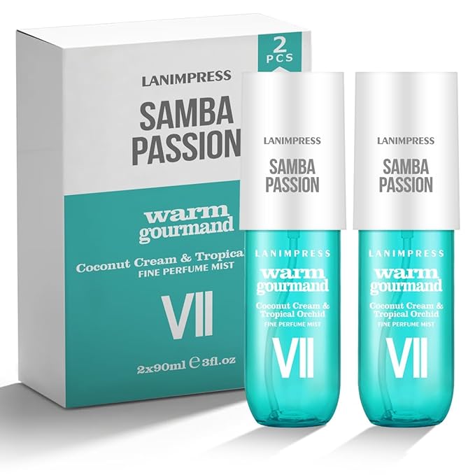 2 Pack 6 fl oz Hair Mist and Body Spray for Women（Eau De Parfum）,Warm Gourmand Perfume No.7，With Notes of Coconut Cream,Tropical Orchid