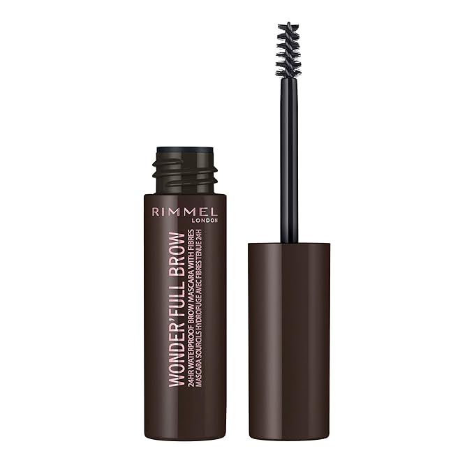 Rimmel London Wonder'Full 24HR Eyebrow Mascara, Long-Wearing, Waterproof, Smudge-Proof, 003, Dark Brown, 0.04oz