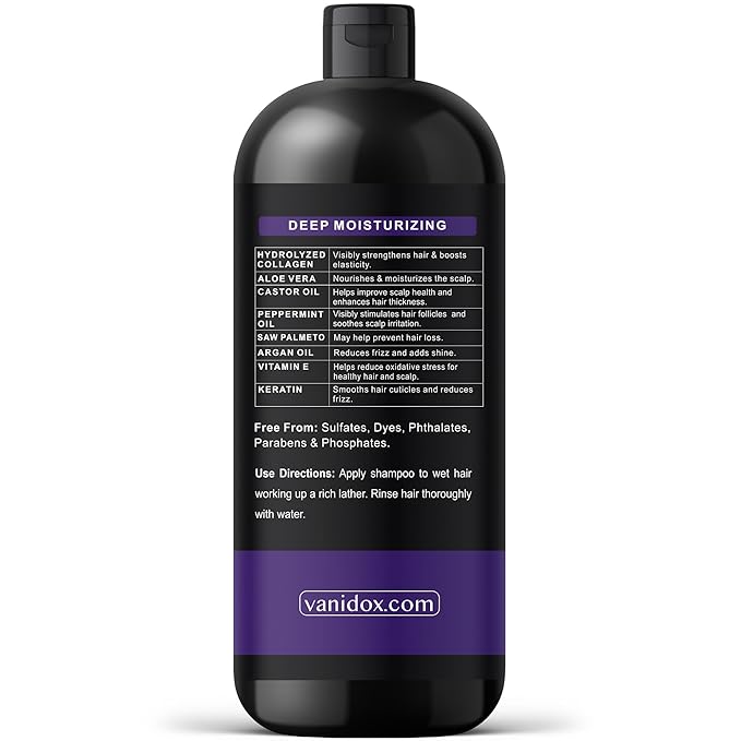 VANIDOX Tea Tree Oil Shampoo with Lavender & Mint | DHT Blocker Blend | Gently Cleanses Scalp, Helps Remove Buildup & Flakes | For Men & Women | Made in USA | 16 fl oz