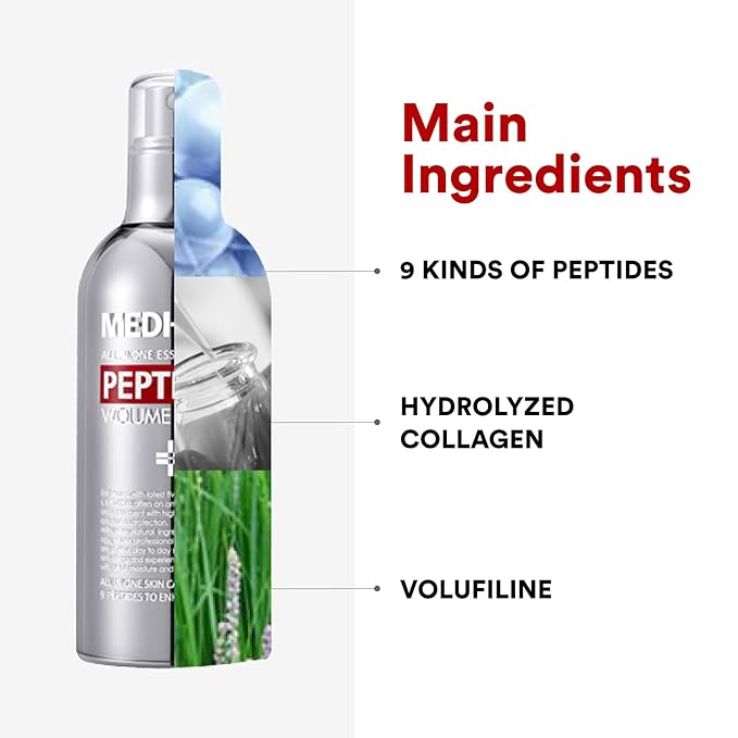 Medi-Peel Peptide 9 Volume All in one Essence 3.38 fl.oz. / 100ml, Anti Wrinkle, Collagen Formula, Brightening Effect, Instant Hydration, Skin Firming, Anti-Wrinkle, Bubble Essence, Korean Skincare