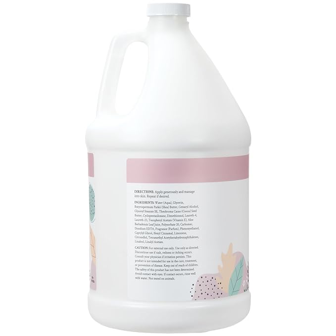 Ginger Lily Farms Botanicals Soothing Butter Lotion for Dry Skin, 100% Vegan & Cruelty-Free, Whispering Rose Scent, 1 Gallon (Pack of 4)