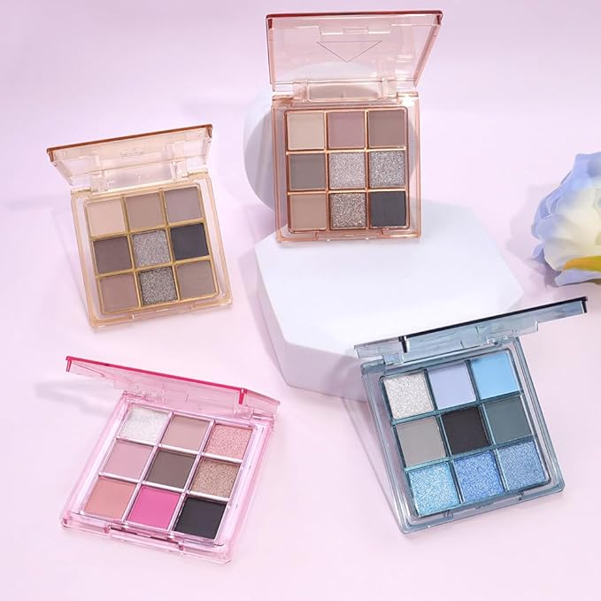 WanTuoluo Light Blue Eyeshadow Palette, Matte & Shimmer Glitter Blue Shadow for Eye Makeup, High Pigmented White Gray Black Green Powder Palet de sombras de ojos, Cruelty Free