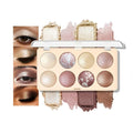 Warm Neutral Shimmer Baked Eyeshadow Makeup Palette, 8 Color Smooth Blendable Buildable Highlighter Palette, Long-Lasting Vegan Cruelty-Free, Suitable for All Skin Tones, Travel Size Multi-Use 02#