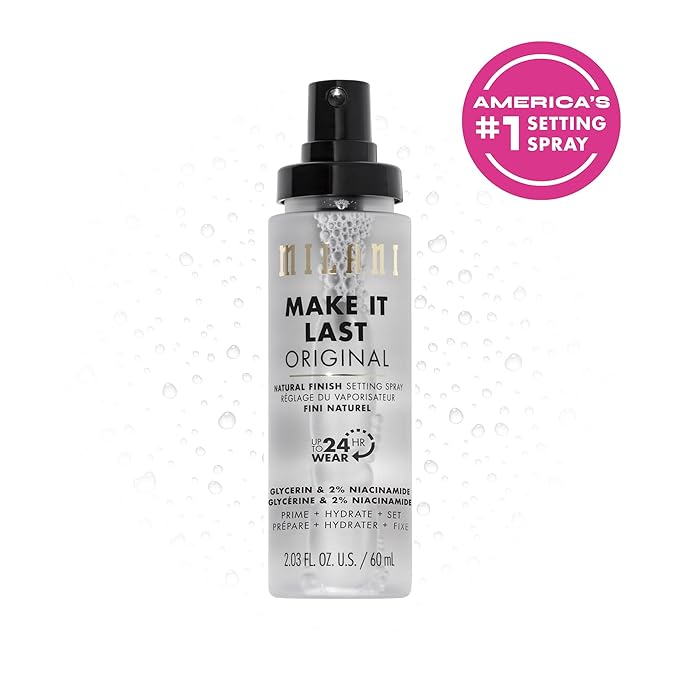 Milani Highly Rated Lash Extensions Tubing Mascara & Make It Last Original - Natural Finish Setting Spray 3-in-1 Setting Spray and Primer
