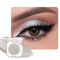 WanTuoluo Slive Glitter Eyeshadow Palette for Women, Single Monochrome Eye Shadow Makeup, Shiny Pressed Powder, Blendable Natural sombras para ojos, Holographic,Vegan,Travel -12