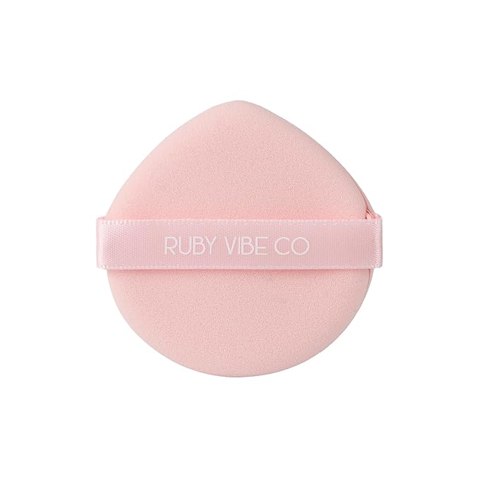RubyAir Luxe Puffs, Set 2 Air Puffs, Round and Triangle Shapes, Latex-Free Velvet, Pink, for Foundation, Concealer, Blush, Setting Powder, Wet or Dry Use, All Skin Types | RUBY VIBE CO